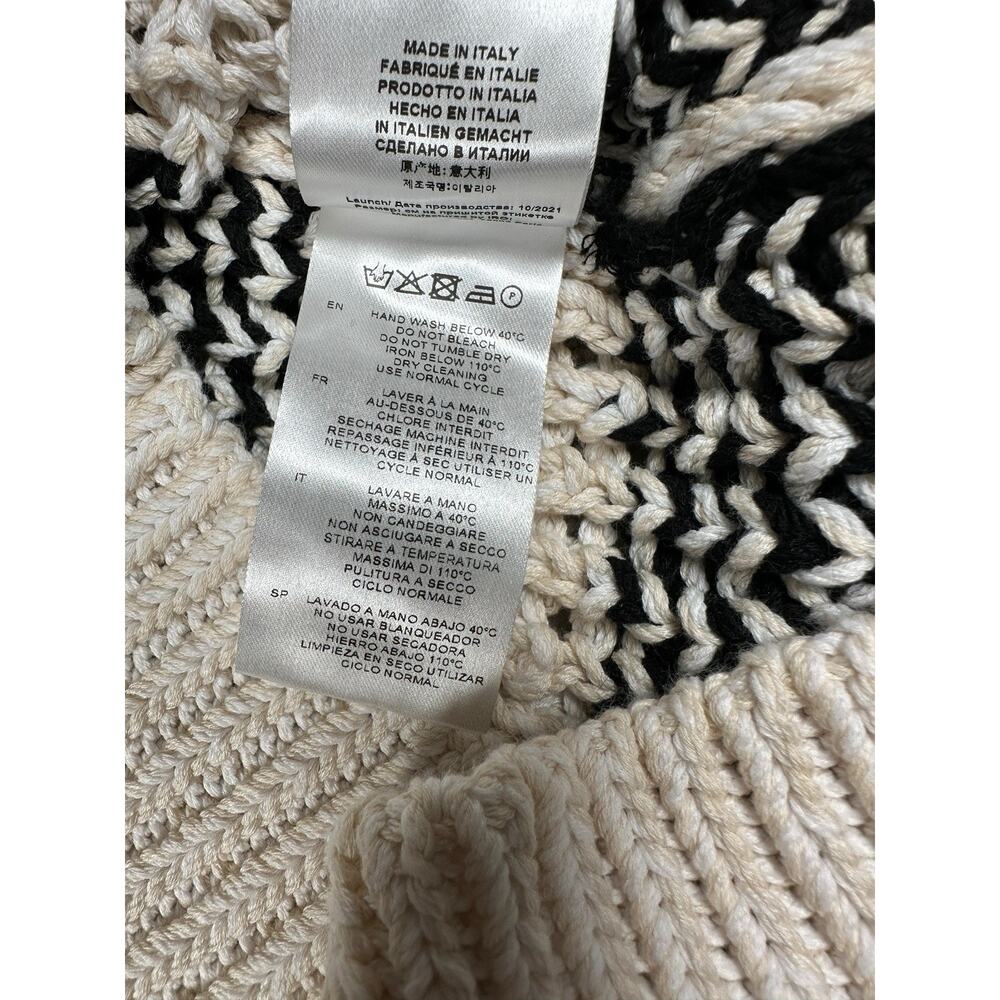 IRO Black & White Open Weave V-Neck Sweater - Picture 10 of 10